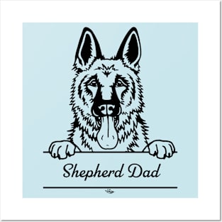 German Shepherd Dad Illustration Posters and Art